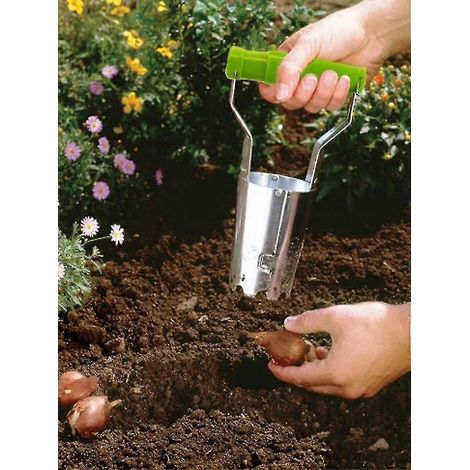 Outil de plantation de bulbes de jardin avec poignée compatible avec table - Idéal pour planter des bulbes, des fleurs et plus encore (1/5)