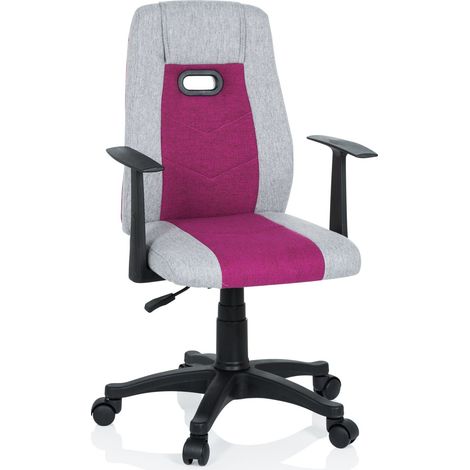 Kinderschreibtischstuhl KIDDY EXTRA mit Armlehnen grau / pink hjh OFFICE (1/5)