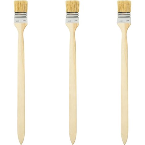 Paquet de 3 pinceaux à manche en bois, pinceaux muraux doux pour peinture à la main, meubles, armoire, clôture, garniture de pont, 425x45mm (1/5)