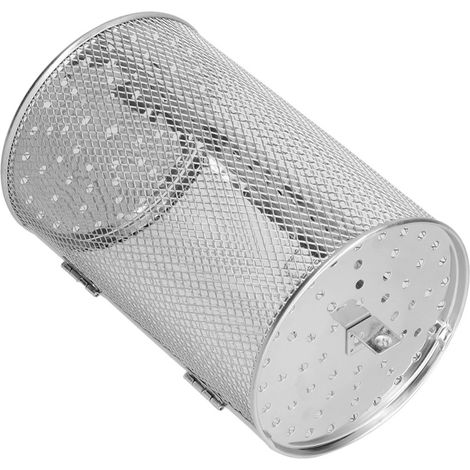 Cesta giratoria de acero inoxidable de 360° para freír, apta para hornos eléctricos, 12 x 12 x 18 cm. (1/5)
