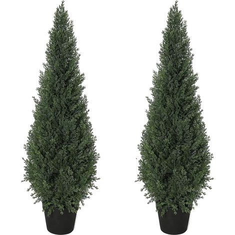 Plantes de cyprès artificielles, entretien facile, décor polyvalent, vert, 150cm (1/2)