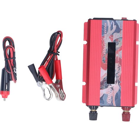Onduleur à onde sinusoïdale pure 12V CC vers 110V CA, convertisseur de batterie multifonction pour appareils électriques, rouge (1/5)