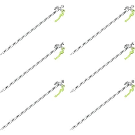 Piquets dancrage en acier galvanise 40 cm avec crochet en l lot de 6 (1/5)