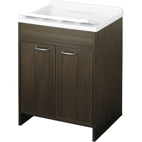 Mobile lavatoio in Pvc a 2 ante Wenge' con vasca in resina 60x50 cm