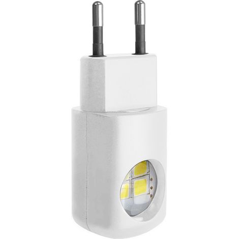 Veilleuse murale à LED, mini-prise murale réglable à 360°, veilleuse blanc doux 3000 K, capteur crépuscule à l'aube, éclairage automatique, pour chambre, salle de bain, escaliers (1/4)