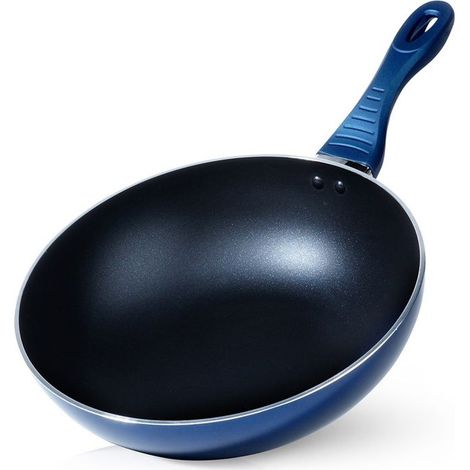 Poêle Wok VILDE - Revêtement Antiadhésif Diamant - 30 cm - Bleu Foncé (1/5)