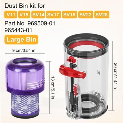 Poubelle Collecteur Réservoir pour Dyson V11 V15 SV14 SV17 Filtre Bac à Poussière Cuve Pièces Détachées Accessoires Conteneur Filtrante Rechange pour Dyson SV22 SV15 SV28 Accessoires Dust Bin (1/3)