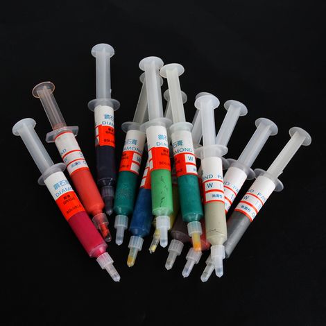 Lot de 12 pâtes à polir, cire à résine huileuse et abrasif diamanté, avec boîte de rangement (1/5)
