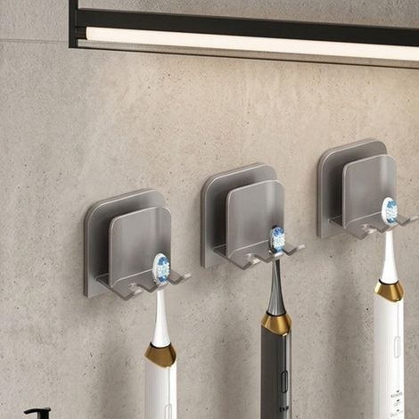 Wall-mounted toothbrush organizer with cups (1/5)