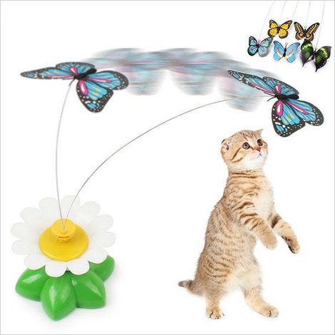 Jouet Interactif Pour Chat - Oiseau Rotatif Électrique Avec Bande De Fixation - Convient Aux Chats - 2 Pièces (1/5)