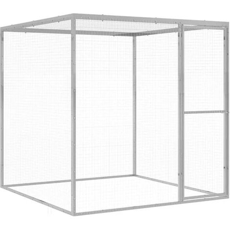 Cage pour chat, 1,5 m x 1,5 m x 1,5 m, acier galvanisé.