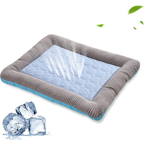 Lit rafraîchissant pour chiens et chats, tapis rafraîchissant pour dormir en été, bleu (1/5)
