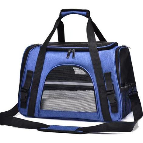 Sac de transport robuste pour chat - Sac de transport ergonomique et confortable pour chats - Compact et facile à ranger - 1 pièce - Pour voiture et transports en commun - Violet (1/5)