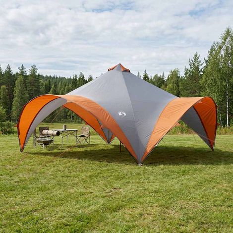 vidaXL Party Tent with Roof Grey and Orange 600 x 600 x 400 cm (1/5)