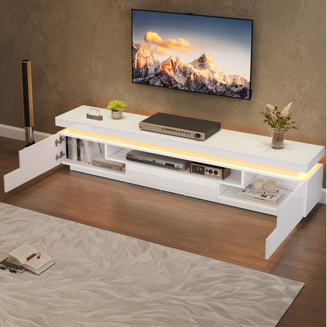 Mueble TV con LED y cajon abierto para salon grande moderno OKMYHOME (1/5)