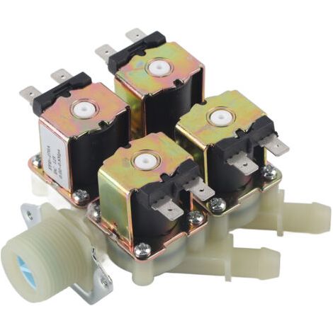 Vanne électromagnétique en plastique DC 12V DN20 G3/4 "1 en 4 sorties vanne de vidange d'eau normalement fermée (1/5)