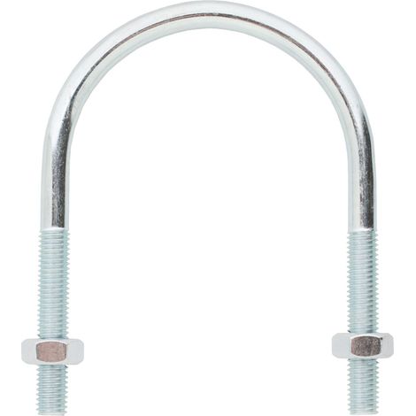 Boite de 10 étriers supports tuyauteries industrielles - écrous montés acier zingué ETRIER Ø8x13 - 34mm - M6