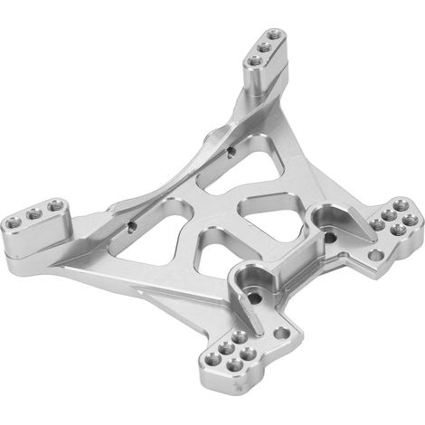 Support d'amortisseur arrière en alliage d'aluminium pour Traxxas Slash 1/10 4x4 Huanqi 727 Argent (1/5)