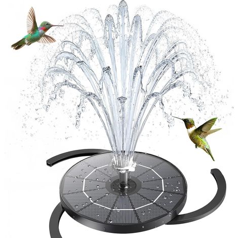 Fontaine solaire d'extérieur avec 4 effets et 3 supports extensibles Fontaine solaire 3,5 W pour extérieur avec rangement de buses, pompe solaire flottante pour jardin, bain d'oiseaux (1/5)