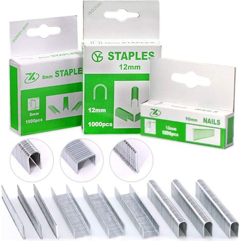 Ensemble d'agrafes standard de qualité supérieure de 3000 pièces 3 types, y compris les agrafes D et U et T (1/5)