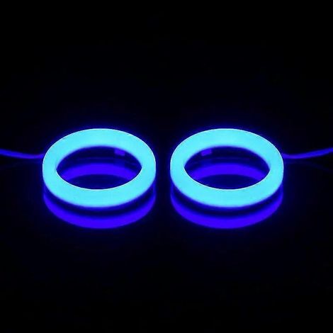 2 Stück LED-Scheinwerfer mit Angel Eyes, Nebelscheinwerfer, Tagfahrlicht, Halo-Ring, 12 V, 60–120 mm, hohe Qualität, blau (60 mm)