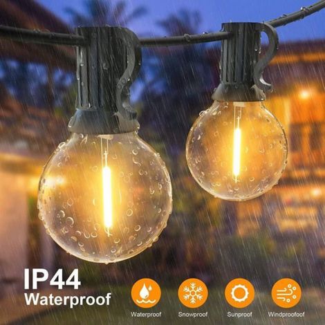 Guirlande Guinguette Extérieur 30M, Guirlande Lumineuse Exterieure avec 50+2 G40 LED Ampoules IP45 Imperméable, Blanc Chaud Chaîne (1/4)