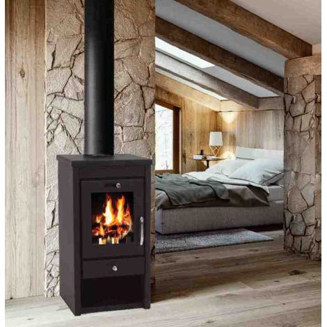 Kaminofen 7kW Holzofen Kachelofen Werkstattofen Heizofen Ofen Kamin A 56310 (1/5)