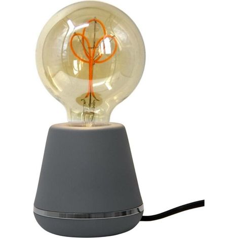 Lampe de chevet moderne ACKERMAN en métal gris avec ampoule LED intégrée (1/3)