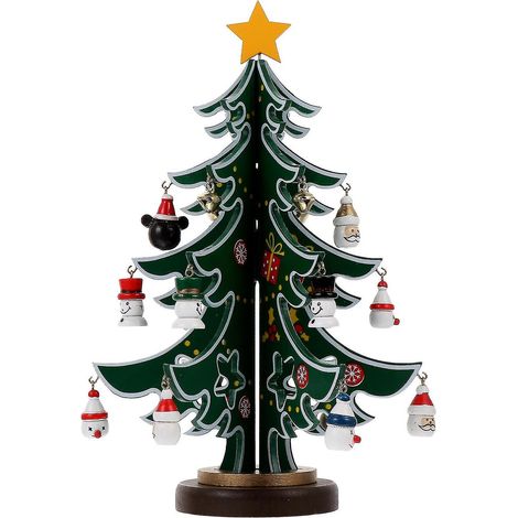 Décoration de Noël en bois (1 pièce) - Accessoire de table - Arbre à Noël - (1/3)