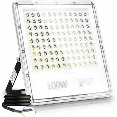 100W Projecteur Led Extérieur Puissant, 6500K 10000 Lm Éclairage De Sécurité Extérieur, Ip67 Imperméable Luminaire Exterieur, Spot Led Extérieur Pour Patio, Jardin, Garage, Terrasse, Square (1/5)