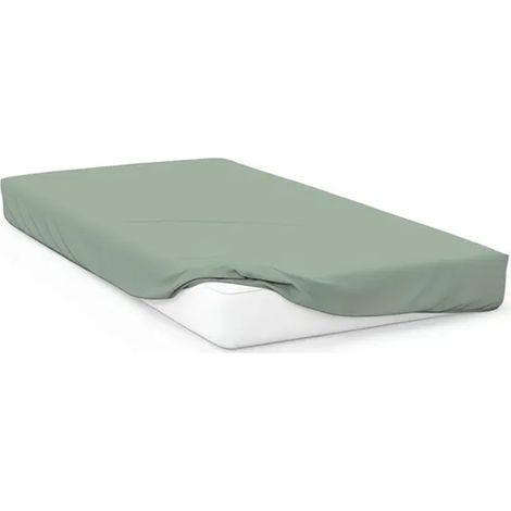 Drap housse en coton 57 fils 180x200 cm  vert d\eau, par  vert - Drap housse en coton 57 fils 180x200 cm  vert d\eau, par  vert (1/5)