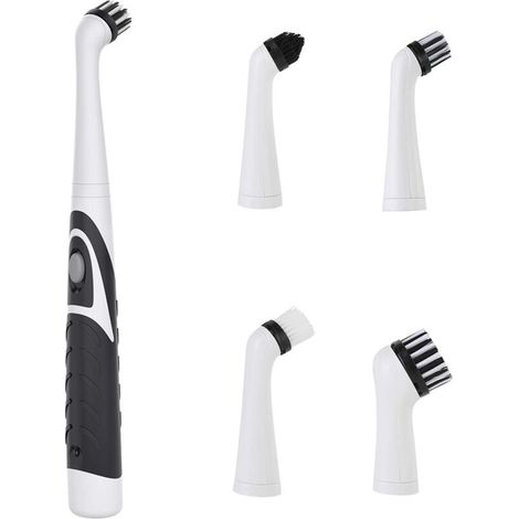 Electric Cleaning Brush with 4 Brush Heads for Home Grout, Floors, Tubs, Showers, Tiled Bathrooms