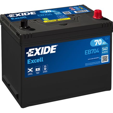 Batería de coche Tudor 70Ah EB704 Exide