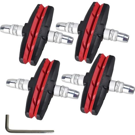 Set mit 2 Paar Fahrradbremsbelägen inklusive Montagewerkzeug, 70 mm, Gummi, V-Bremse für Fahrradbremssattel (1/5)