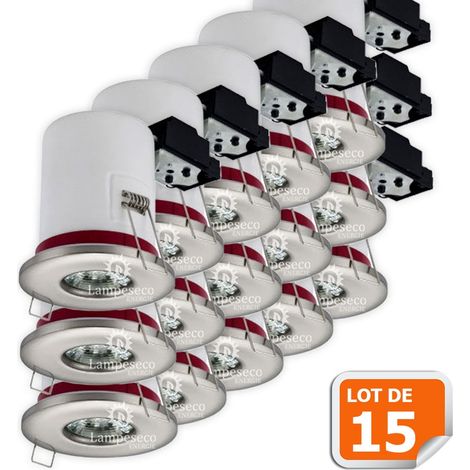 Lot de 15 Support de spot BBC Etanche IP65 Inox 87mm avec douille GU10 automatique ref. 830 (1/5)