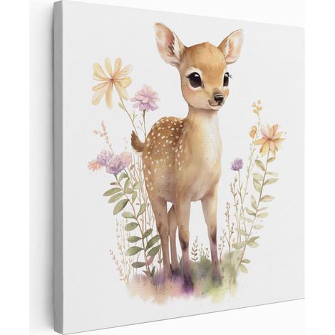 Tableau toile Enfants Carré - Faon - 80x80 cm (1/2)