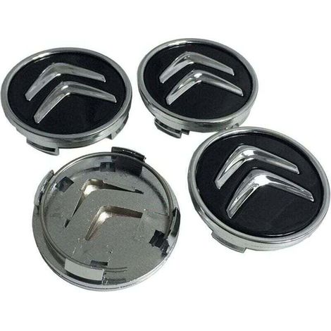 Tuserxln – Lot de 4 capuchons de moyeu 60mm pour Citroen C3 C4 C5 Elysee Berlingo Xsara Picasso Saxo DS3 DS4 DS6 – Matériau ABS haute résistance – Protection contre la poussière et l'humidité