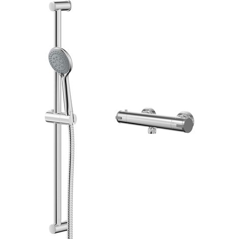 Rondi Polished Chrome Thermostatic Bar Valve Mixer Shower with Sark Shower Slide Rail Kit (1/5)