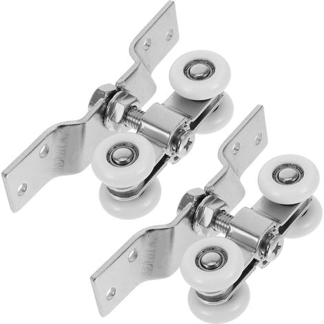 Kit de 2 Roulettes Silencieuses en Nylon et Acier Inoxydable, Poulies pour Portes Coulissantes à Galandage, pour Portes et Fenêtres en Bois, Usage Intérieur et (1/5)