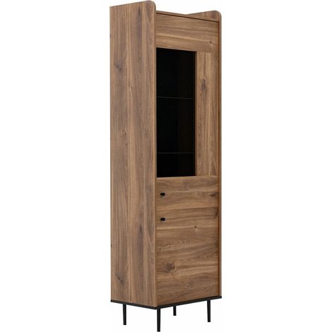 Étagère Ferenou 109 , Avec des portes, Fermé, Verre trempé, Stratifié, Le nombre de portes: 1, Nombre de tiroirs: 0, 200x60x40cm