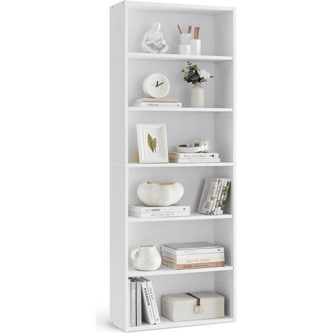 Bibliothèque, Étagère sur 6 Niveaux, Meuble de Rangement Ouvert (1/5)