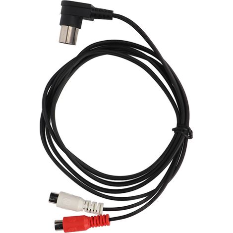 Câble audio coudé à 90° DIN 5 broches mâle vers 2 RCA femelles, 1,5 m (4,9 pi), prêt à l'emploi. (1/4)