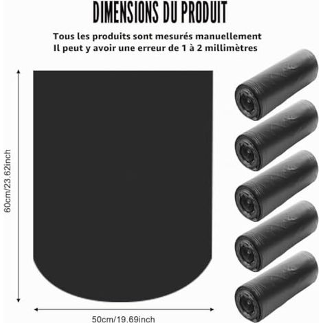 Sacs de toilette noirs, lot de 100, sacs de toilette biodégradables de 15 L, sacs de toilette étanches pour le camping, sacs poubelle biodégradables extra épais pour la randonnée et les voyages (1/3)