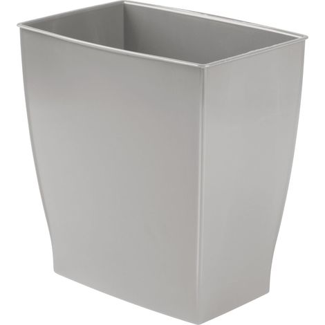 Mono Spa Poubelle rectangulaire pour bain, chambre à coucher, bureau - 28,6 x 19,1 x 30,5 cm, 2,5 litres, gris (1/5)