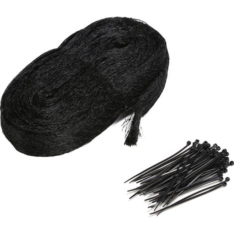 Filet Anti-Oiseaux en Nylon avec 50 Colliers de Serrage – Filet de Jardin Noir, Protection Contre Insectes et Oiseaux pour Légumes et Fruits,de DEBUNS (1/5)