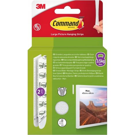Velcro 3M Command per appendere quadri, grande, portata massima 3,5 kg, 2 pezzi. (1/5)