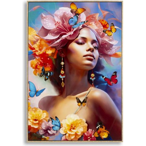 Peinture sur toile laquée Marty avec cadre -B- 62 x 4 x 92 cm (1/5)