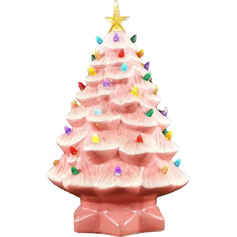 Jeffergarden Ornement miniature de sapin de Noël en résine colorée de 10 cm, parfait pour décorer une fenêtre ou une terrasse, de couleur rose.-DOU