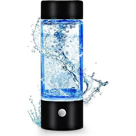 bouteille d'eau à hydrogène - 14Générateur d'onces portablePlus de 6000 PPBGénérateur d'ions rechargeable,aux voyages (noir) (1/5)