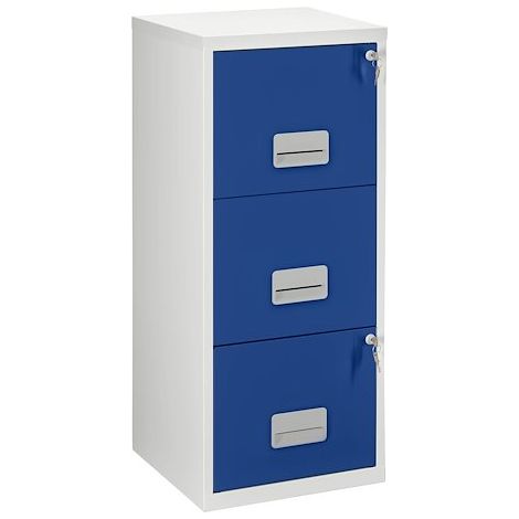 Classeur monobloc 3 tiroirs - gris bleu - Maxiburo